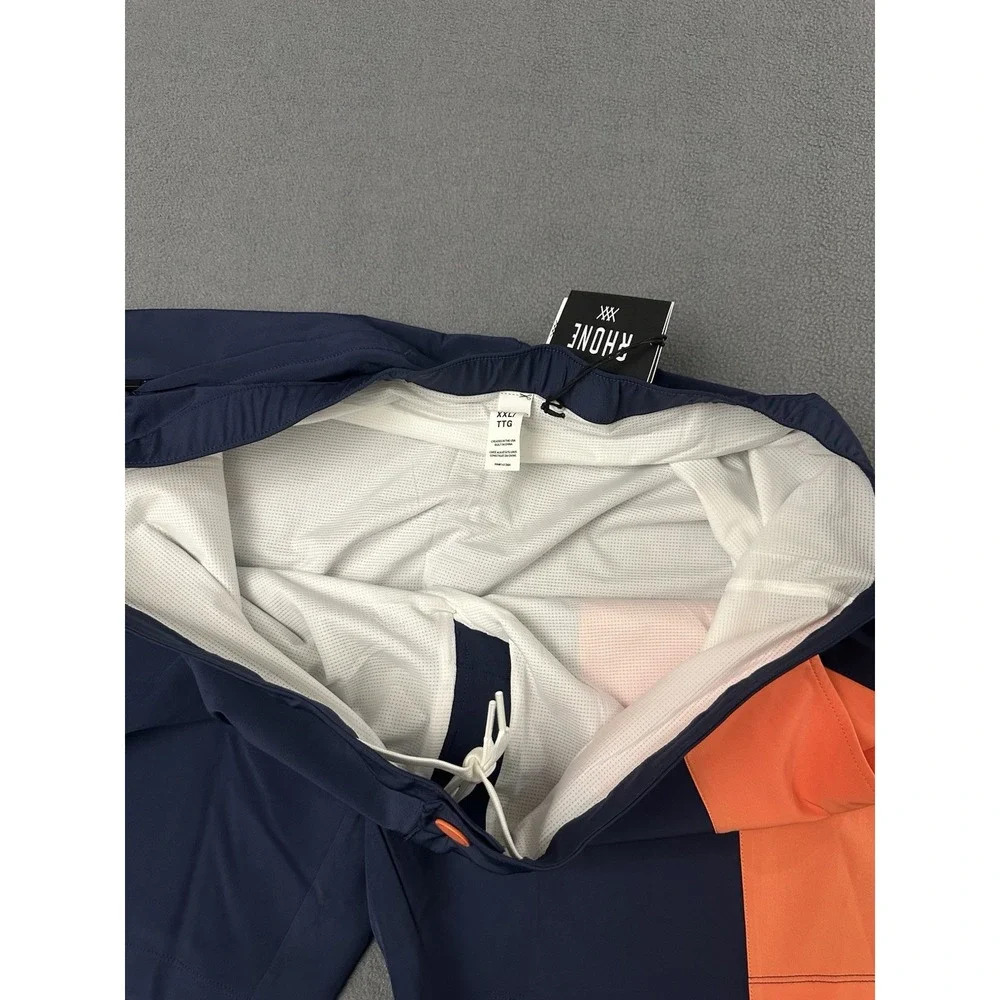 NWT Rhone Barrier Swim Short Mens Navy Emberglow 8 Inch Inseam, Size 2XL XXL
